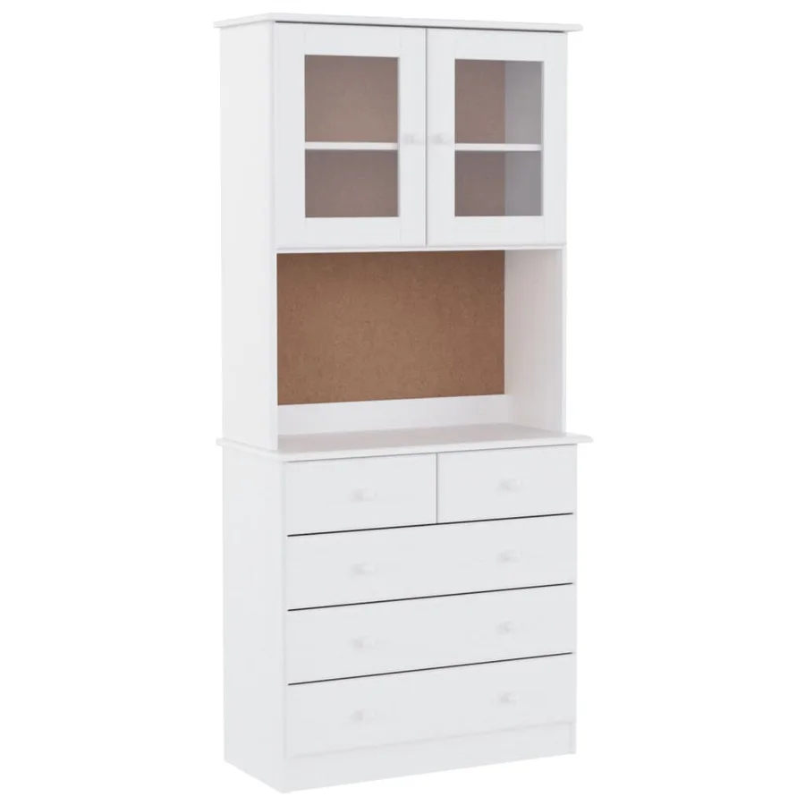 Buffet ALTA blanc 77x35x165 cm bois massif de pin - 2