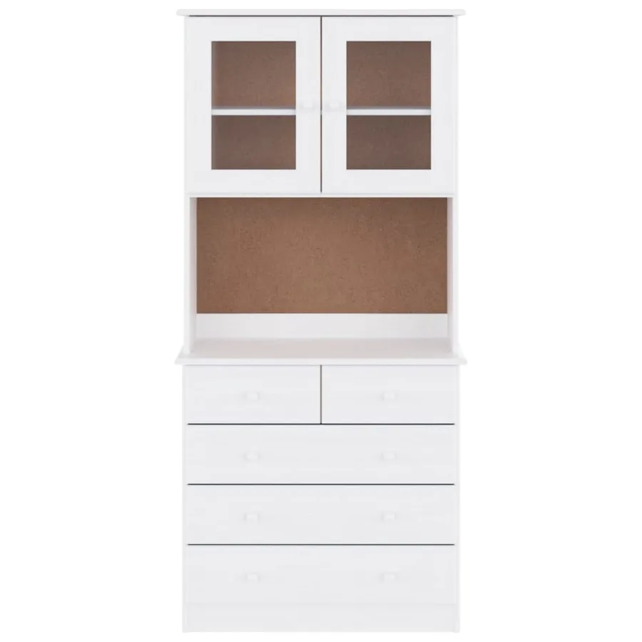 Buffet ALTA blanc 77x35x165 cm bois massif de pin - 3