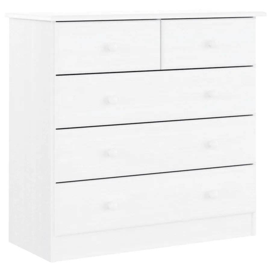 Buffet ALTA blanc 77x35x165 cm bois massif de pin - 9
