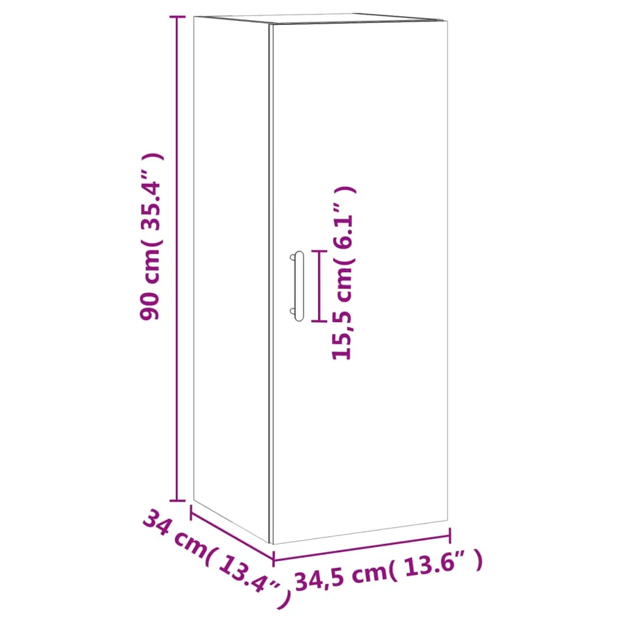 Armoire murale chêne sonoma 34,5x34x90 cm - 14