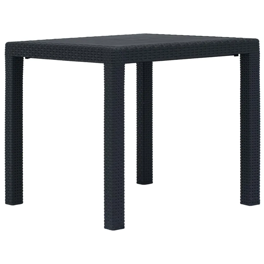 Ensemble de bistro 3 pcs Plastique Anthracite Aspect de rotin - 7