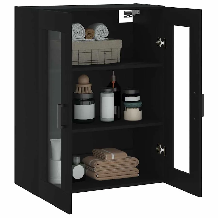 Armoire murale noir 69,5x34x90 cm - 5