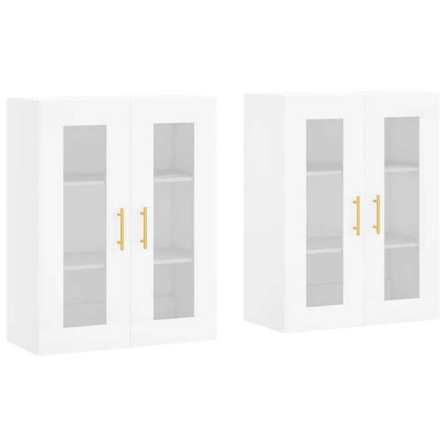 Armoires murales 2 pcs blanc bois d'ingénierie - 2
