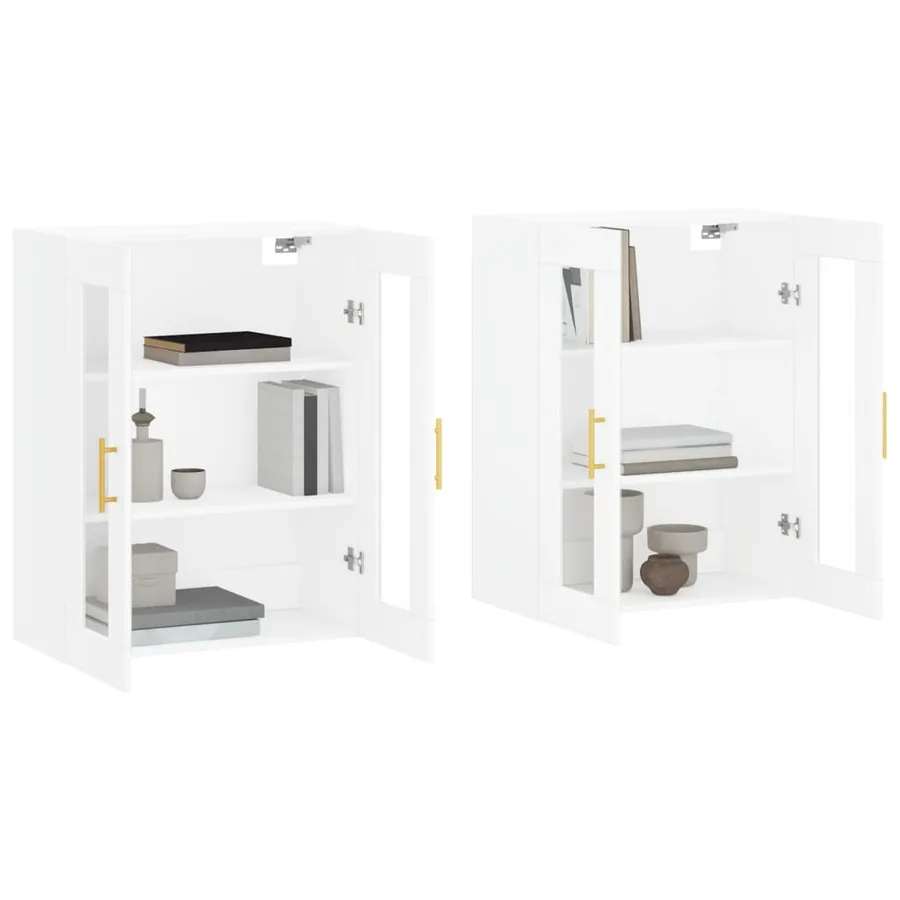Armoires murales 2 pcs blanc bois d'ingénierie - 3