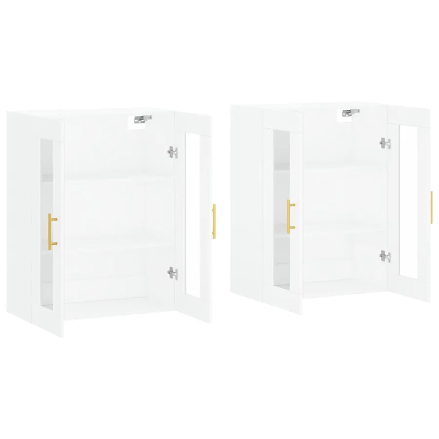 Armoires murales 2 pcs blanc bois d'ingénierie - 4