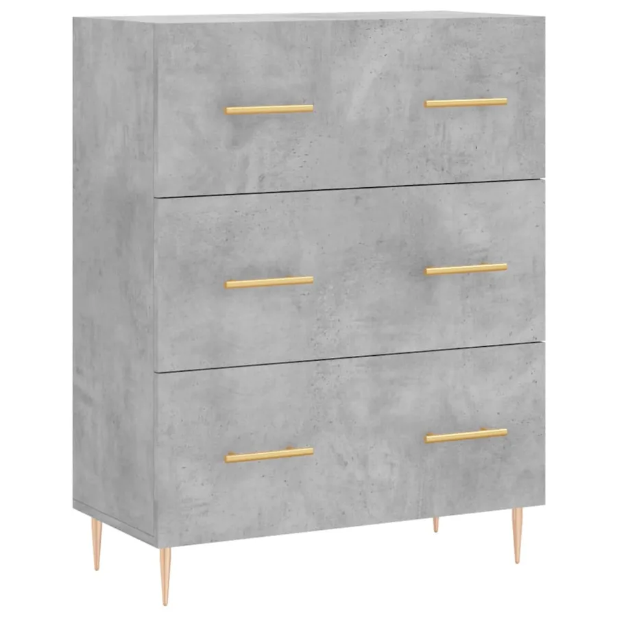 Buffet haut Gris béton 69,5x34x180 cm Bois d'ingénierie - 7