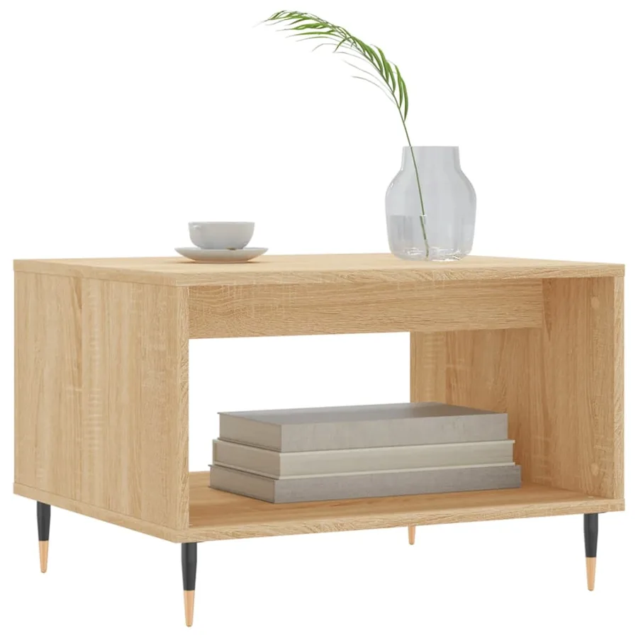 Table basse chêne sonoma 60x50x40 cm bois d'ingénierie - 3