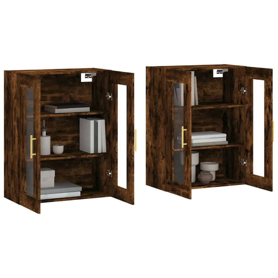 Armoires murales 2 pcs chêne fumé bois d'ingénierie - 3