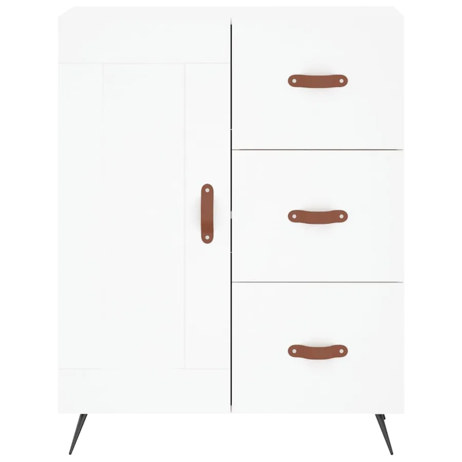 Buffet haut Blanc 69,5x34x180 cm Bois d'ingénierie - 8