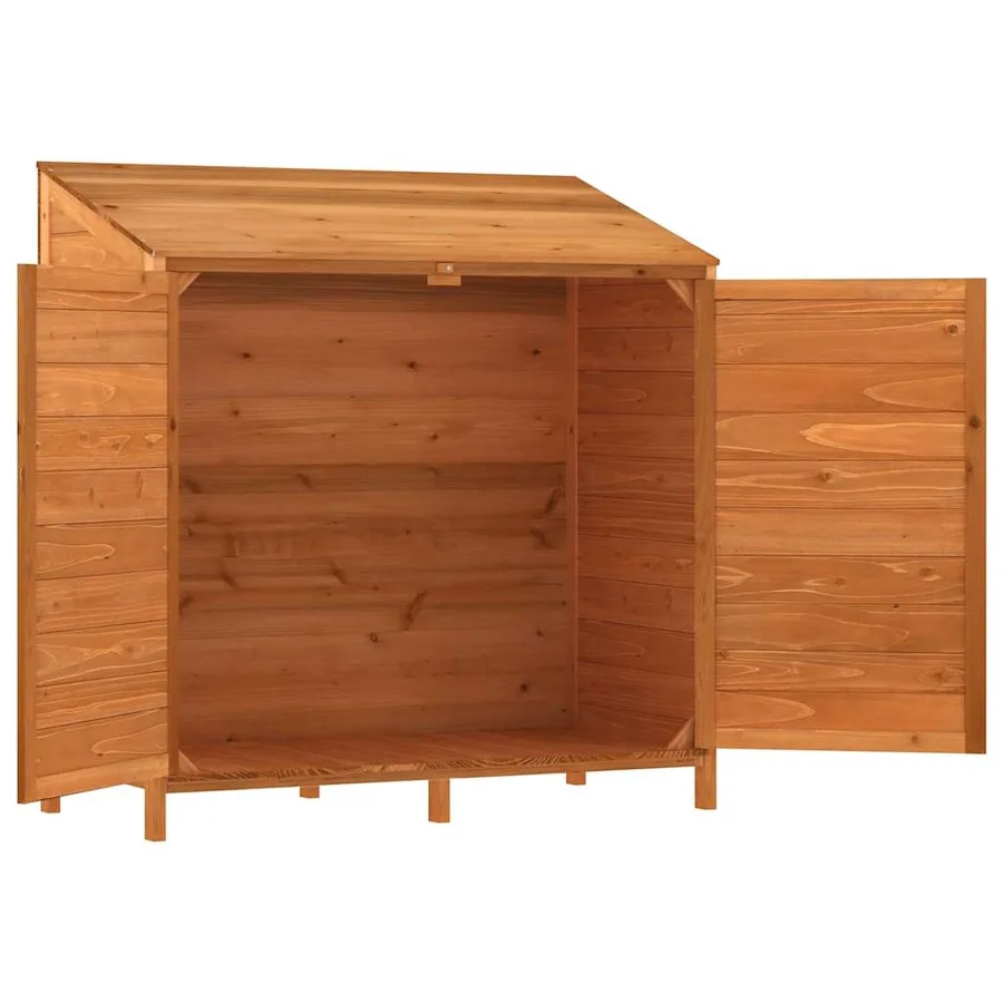 Remise de jardin Marron 102x52x112 cm Bois de sapin solide - 4