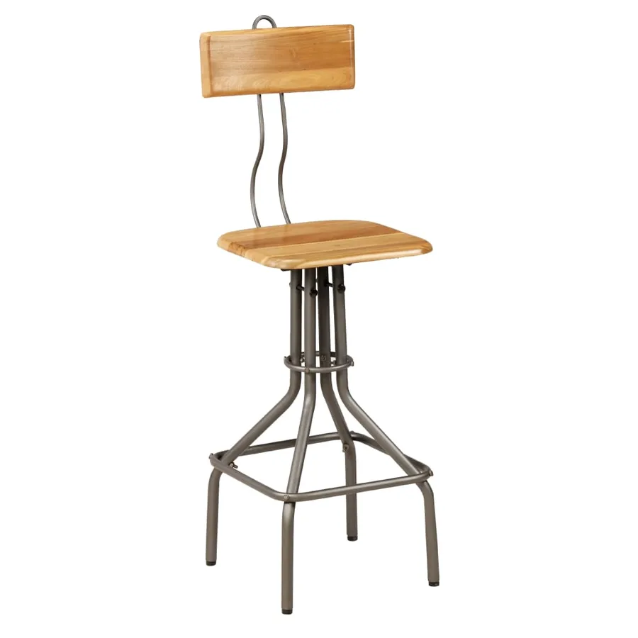 Chaises de bar lot de 2 teck massif de récupération - 13