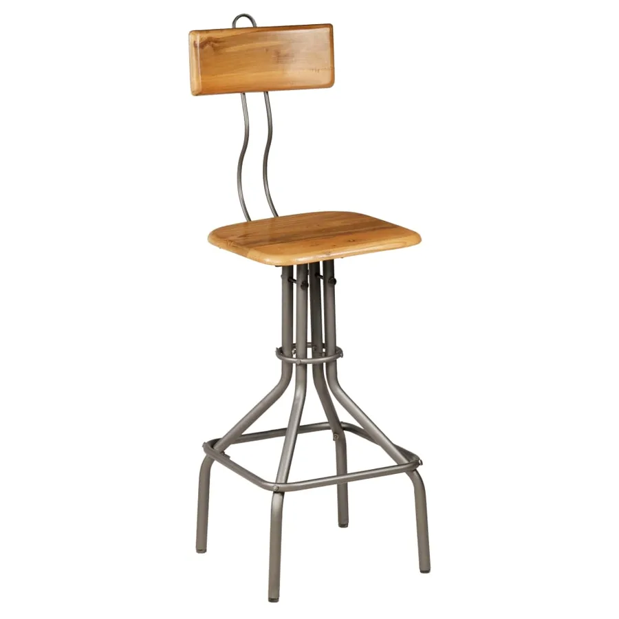 Chaises de bar lot de 2 teck massif de récupération - 14