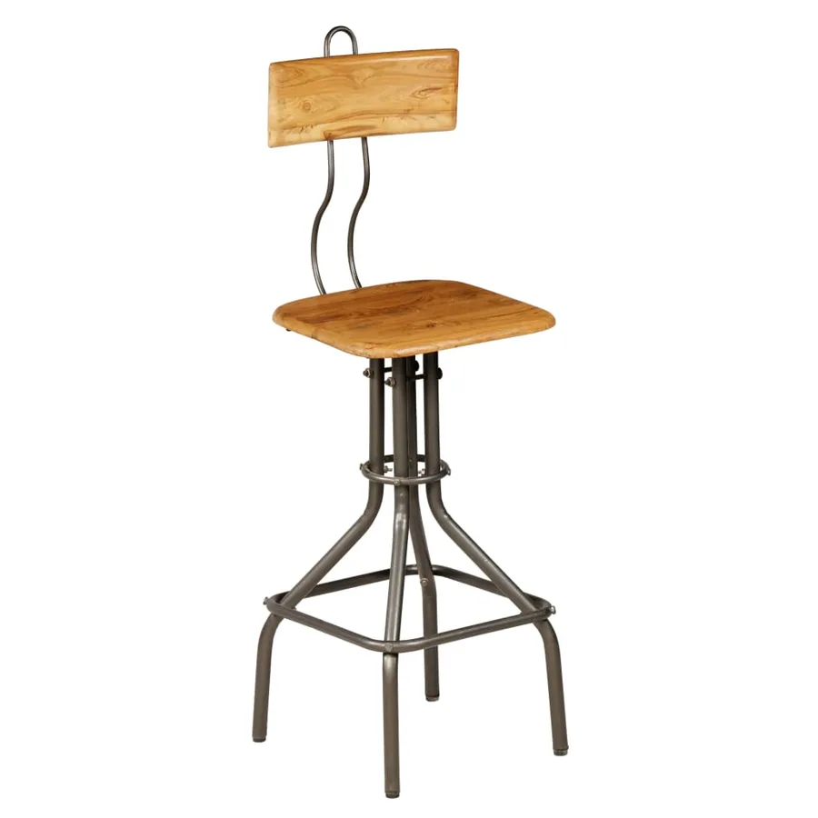 Chaises de bar lot de 2 teck massif de récupération - 15