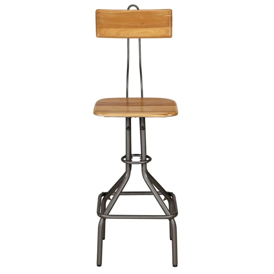 Chaises de bar lot de 2 teck massif de récupération - 3
