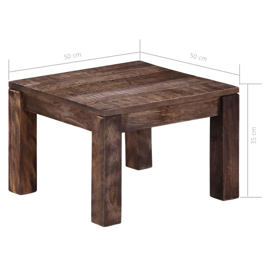 Table basse 50x50x35 cm Bois de manguier massif - 7