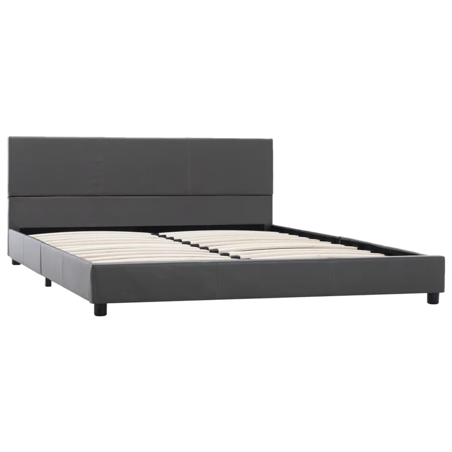 Cadre de lit sans matelas gris similicuir 120x200 cm - 2