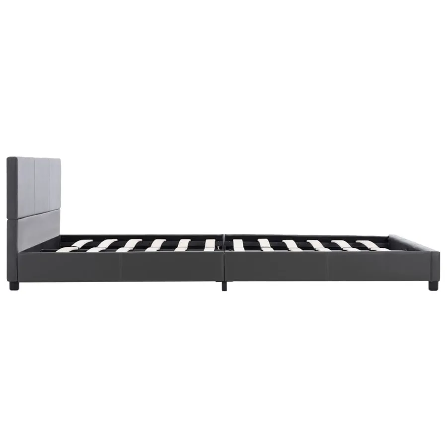 Cadre de lit sans matelas gris similicuir 120x200 cm - 4
