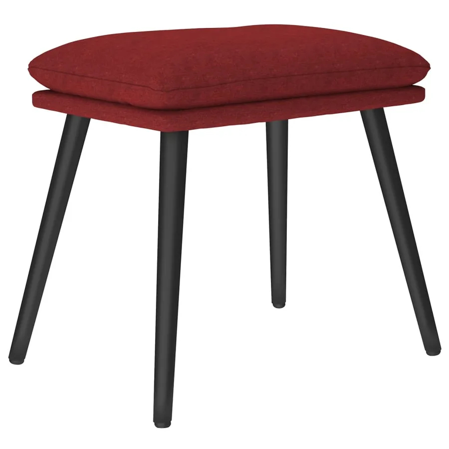 Repose-pied Rouge 45x29,5x35 cm Tissu - 2