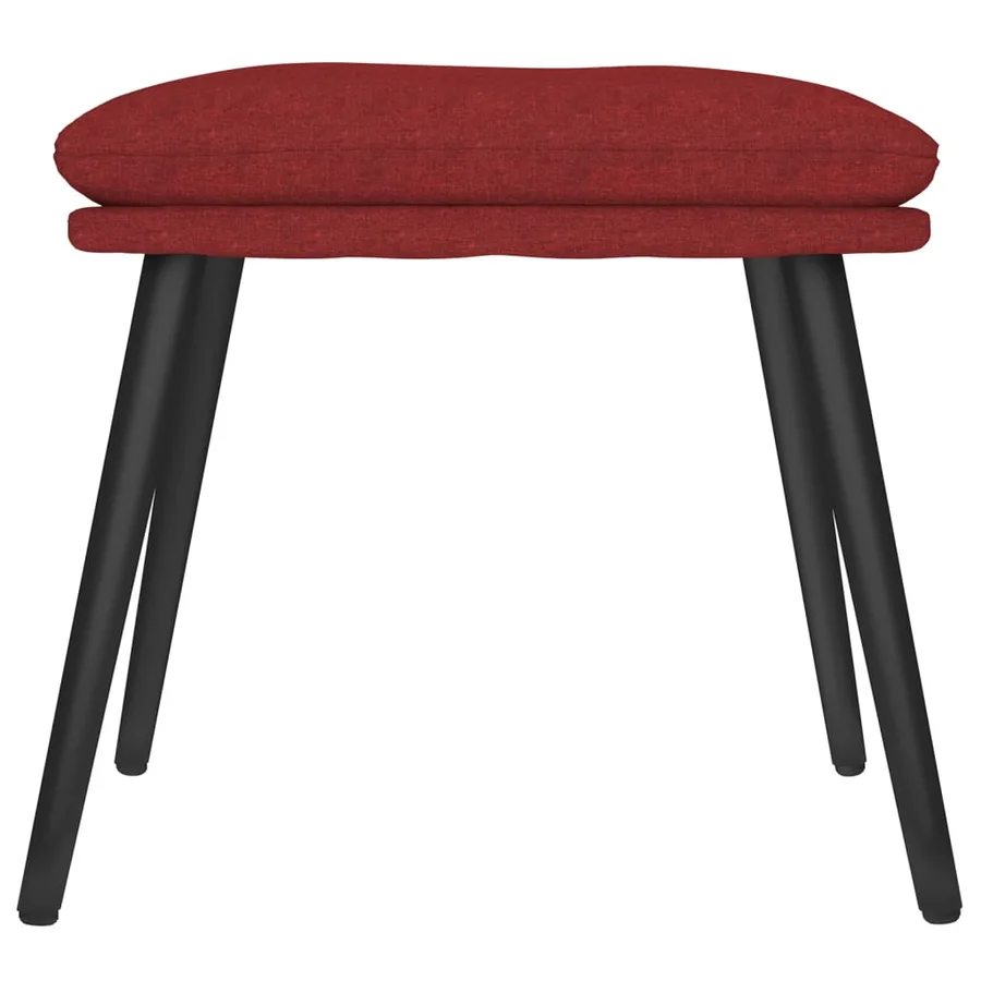 Repose-pied Rouge 45x29,5x35 cm Tissu - 3