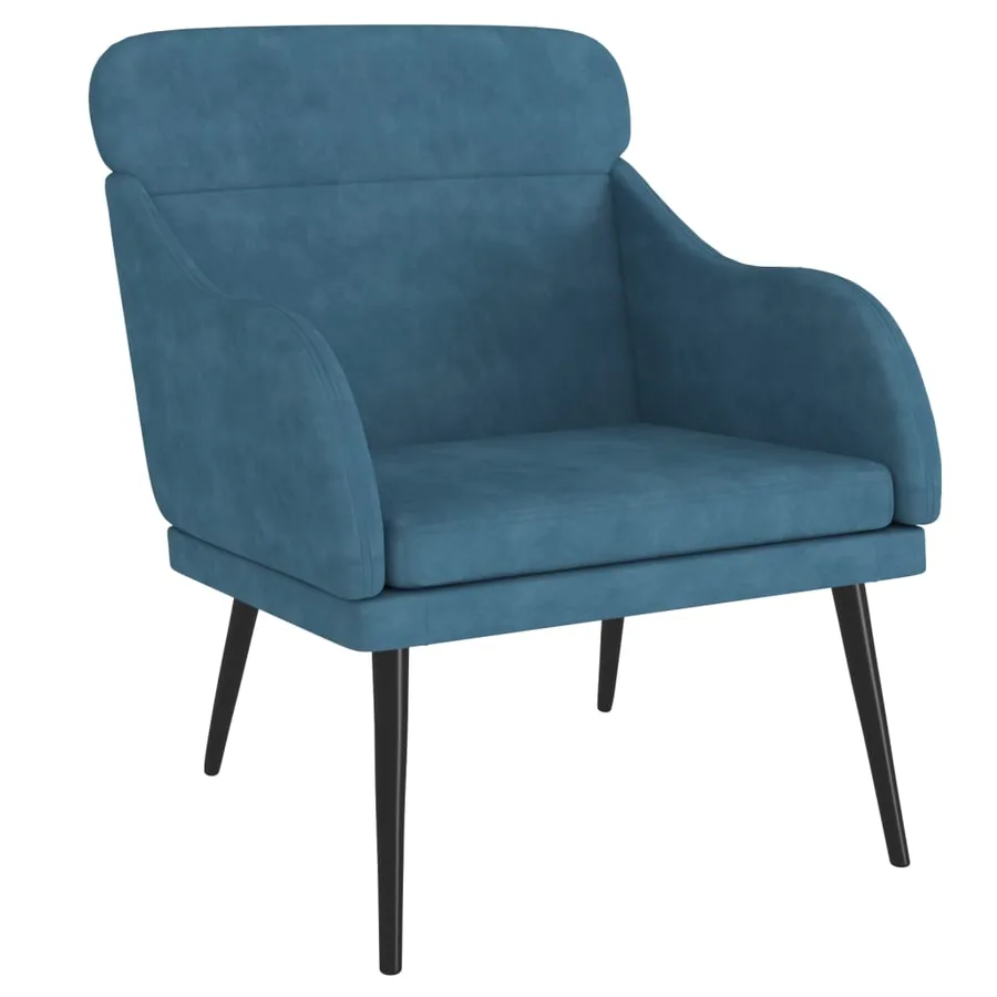 Fauteuil Bleu 63x76x80 cm Velours - 2
