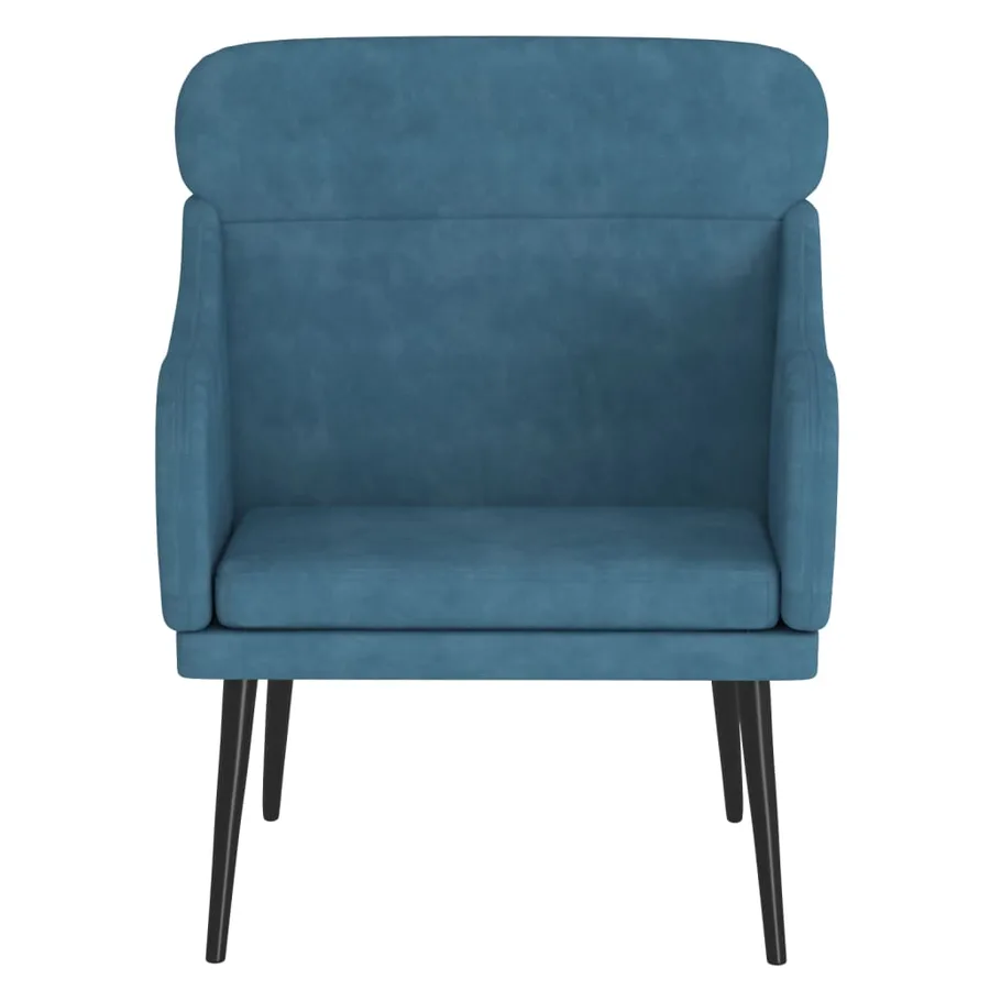 Fauteuil Bleu 63x76x80 cm Velours - 3