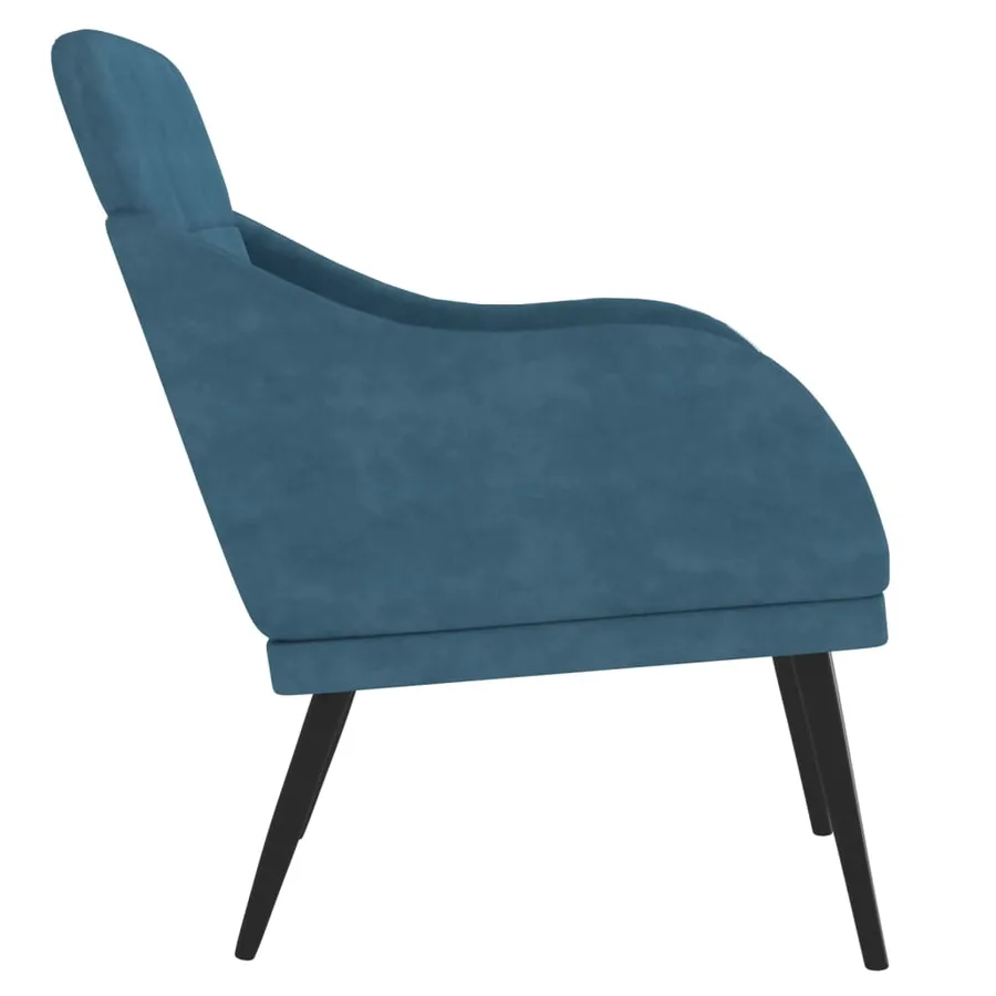 Fauteuil Bleu 63x76x80 cm Velours - 4