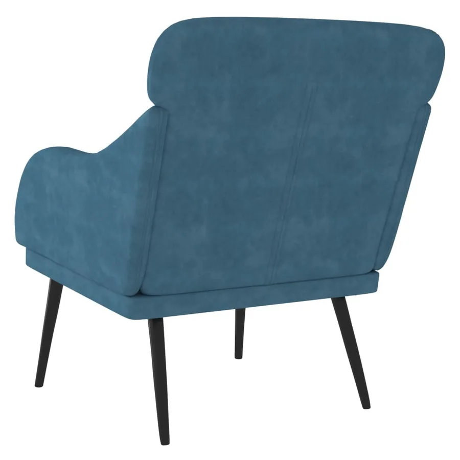 Fauteuil Bleu 63x76x80 cm Velours - 5