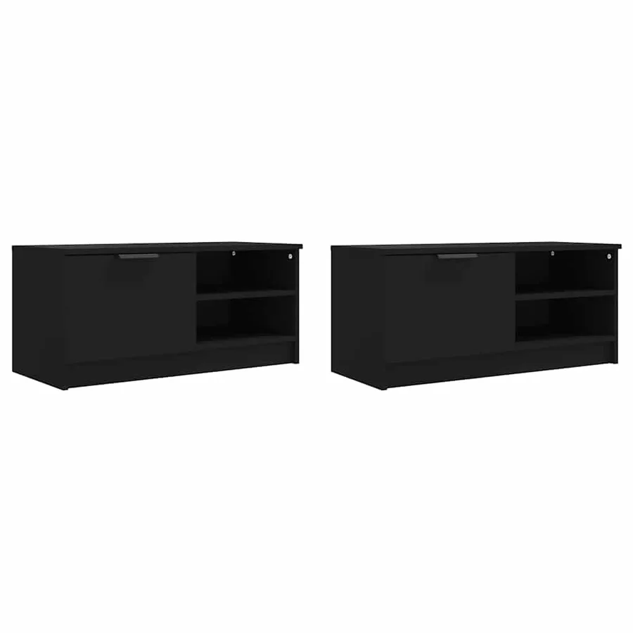 Meubles TV 2 pcs Noir 80x35x36,5 cm Bois d'ingénierie - 4