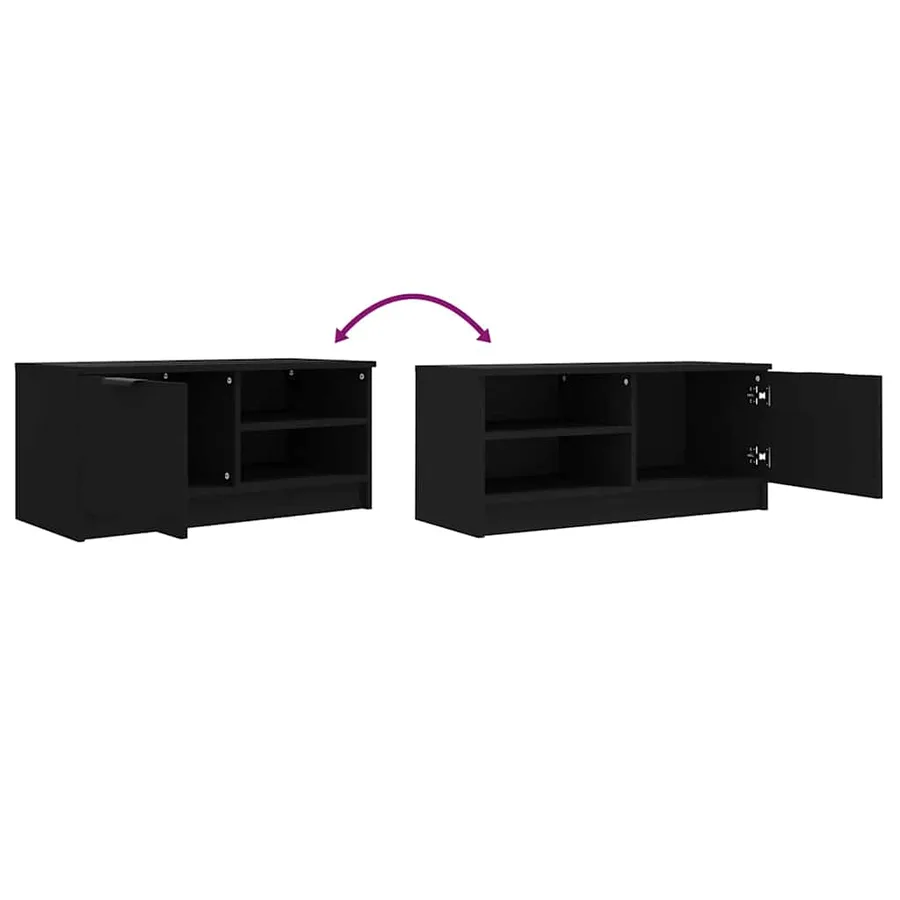 Meubles TV 2 pcs Noir 80x35x36,5 cm Bois d'ingénierie - 9