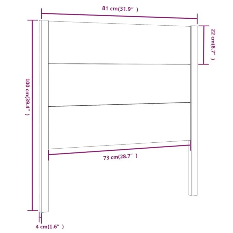 Tête de lit 81x4x100 cm Bois massif de pin - 6