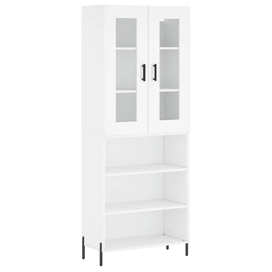 Buffet haut Blanc 69,5x34x180 cm Bois d'ingénierie - 2