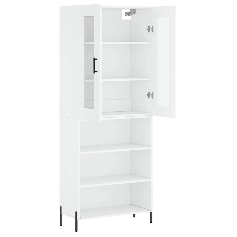 Buffet haut Blanc 69,5x34x180 cm Bois d'ingénierie - 4