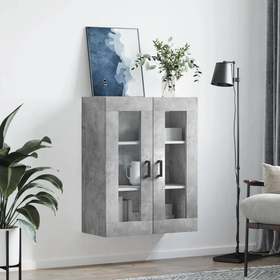 Armoire murale gris béton 69,5x34x90 cm - 3