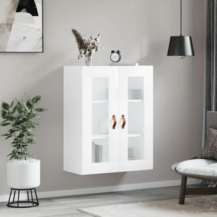 Armoire murale blanc brillant 69,5x34x90 cm - 3