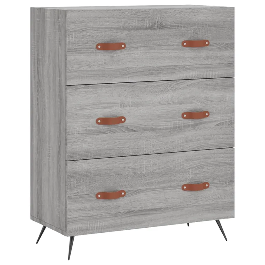Buffet haut Sonoma gris 69,5x34x180 cm Bois d'ingénierie - 6