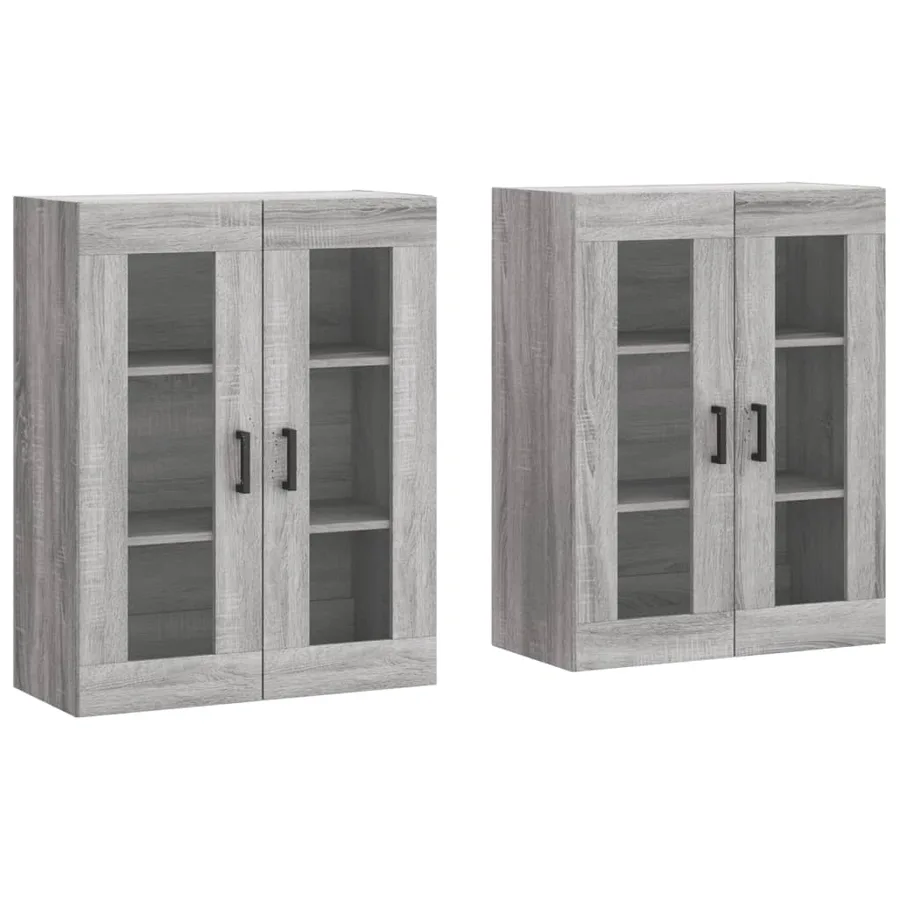 Armoires murales 2 pcs sonoma gris bois d'ingénierie - 2