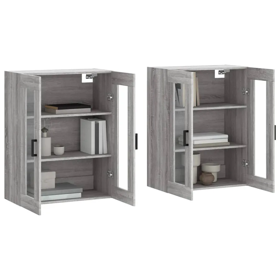 Armoires murales 2 pcs sonoma gris bois d'ingénierie - 3