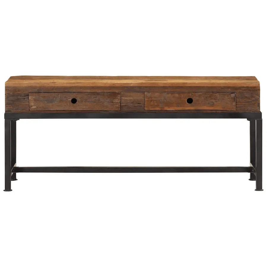 Meuble TV 110x30x46 cm bois massif de récupération - 3