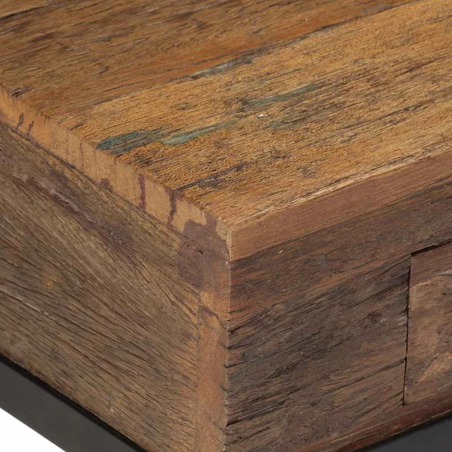 Meuble TV 110x30x46 cm bois massif de récupération - 7