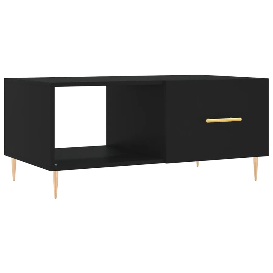Table basse noir 90x50x40 cm bois d'ingénierie - 2