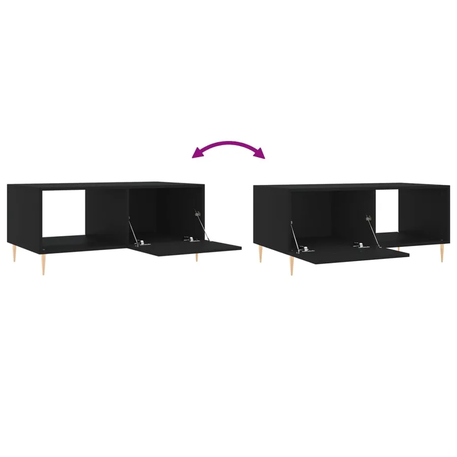 Table basse noir 90x50x40 cm bois d'ingénierie - 9