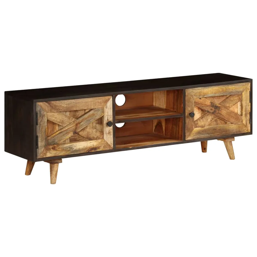 Meuble TV Bois de manguier massif 140 x 30 x 45 cm - 10