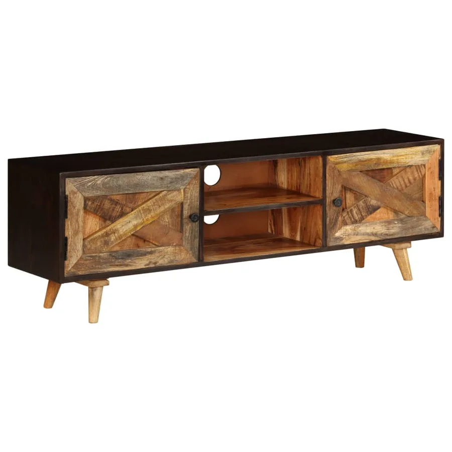 Meuble TV Bois de manguier massif 140 x 30 x 45 cm - 11