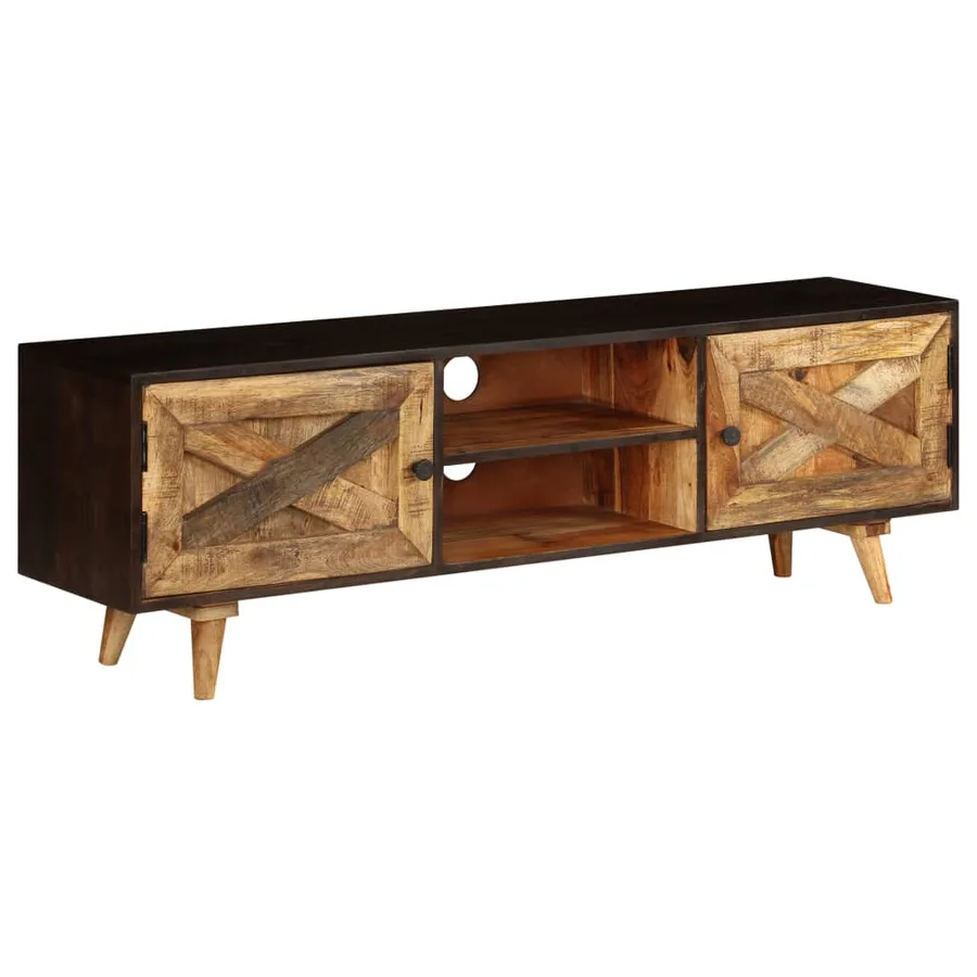 Meuble TV Bois de manguier massif 140 x 30 x 45 cm - 12