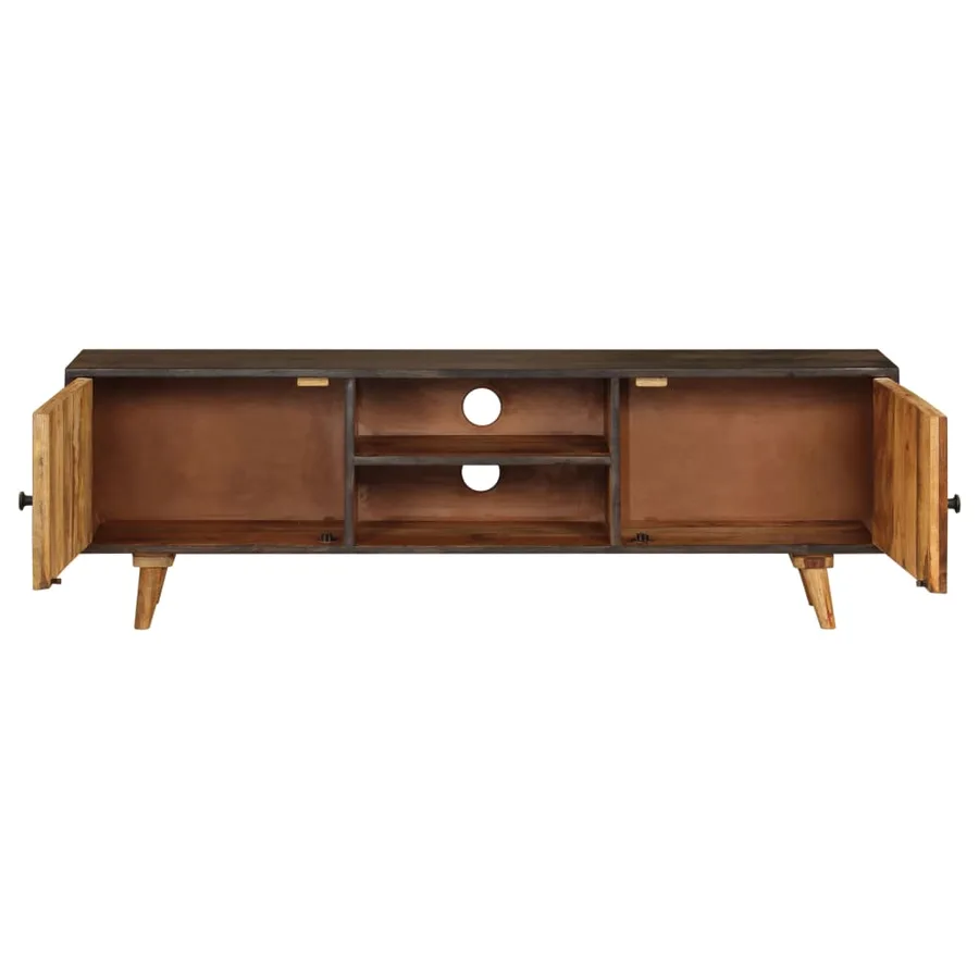 Meuble TV Bois de manguier massif 140 x 30 x 45 cm - 4