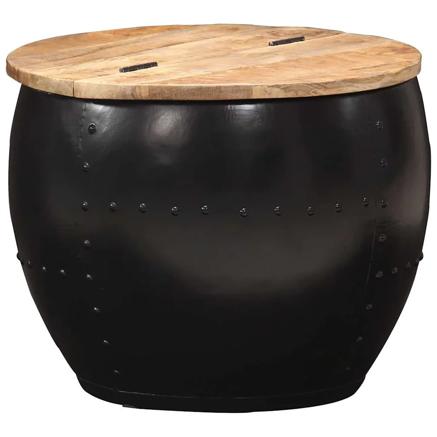 Table basse ronde 53x43 cm Bois de manguier massif - 10