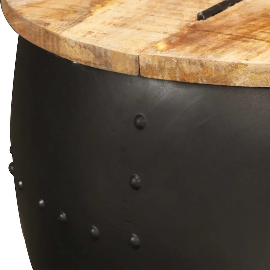 Table basse ronde 53x43 cm Bois de manguier massif - 4