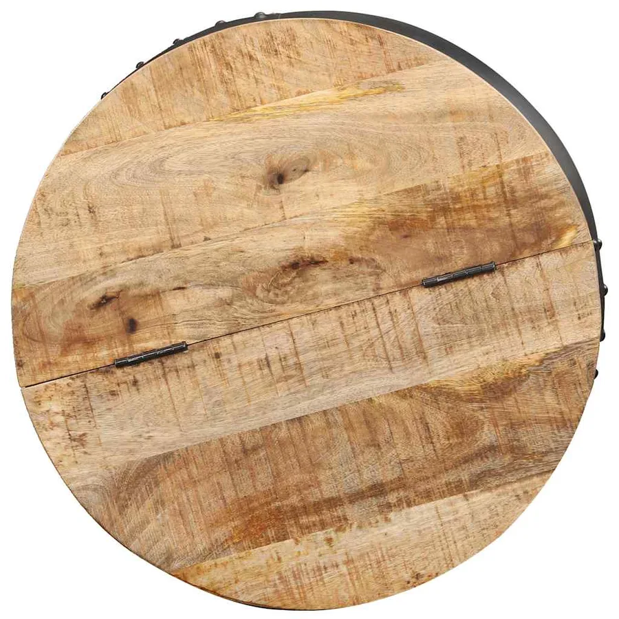Table basse ronde 53x43 cm Bois de manguier massif - 6