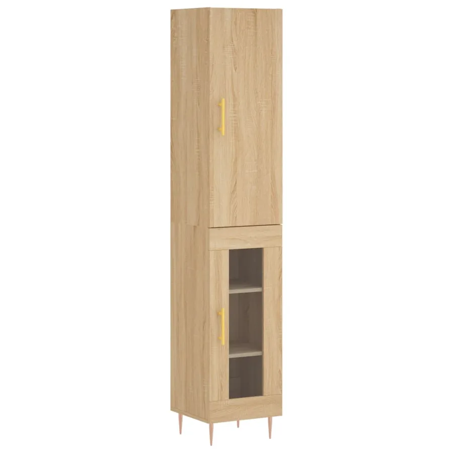 Buffet haut Chêne sonoma 34,5x34x180 cm Bois d'ingénierie - 2