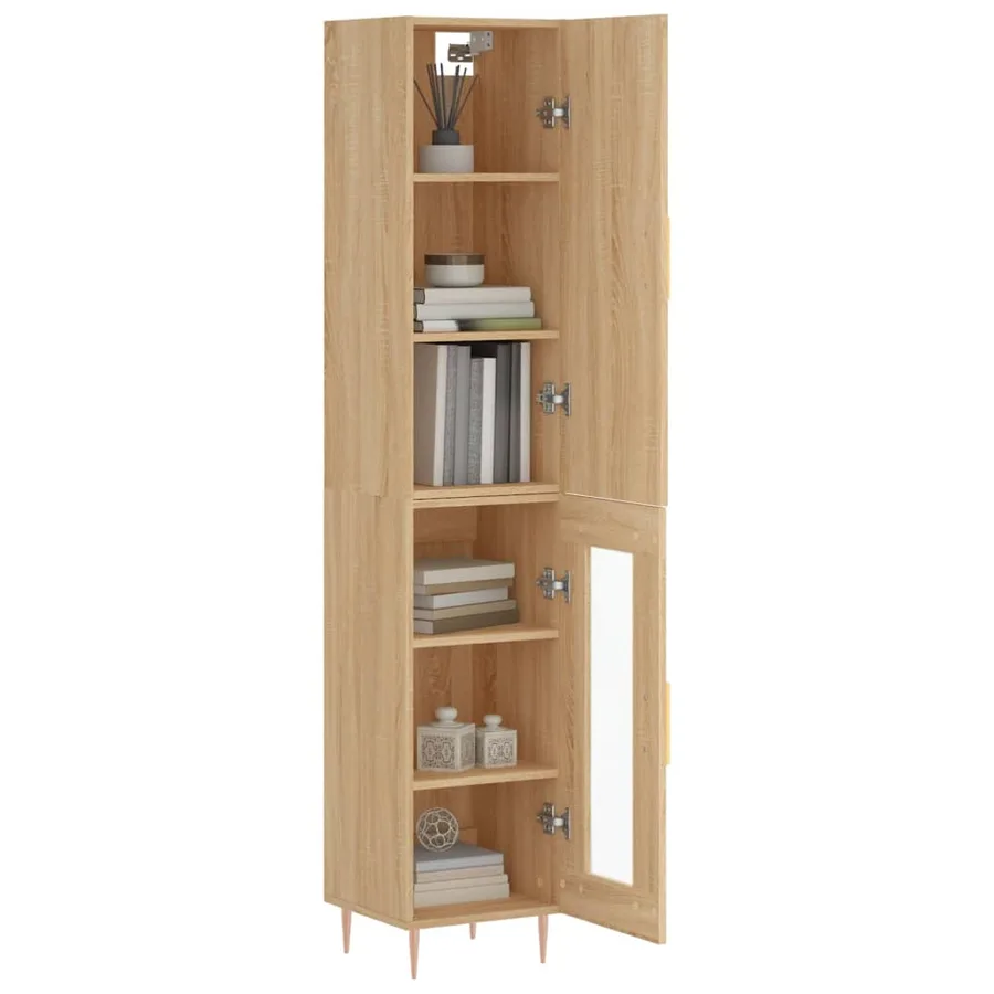 Buffet haut Chêne sonoma 34,5x34x180 cm Bois d'ingénierie - 3